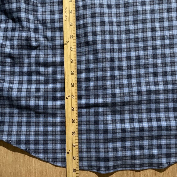 Peter Millar Shirt Men Large Blue Plaid Flannel Cotton Long Sleeve Casual Button - Picture 4 of 5